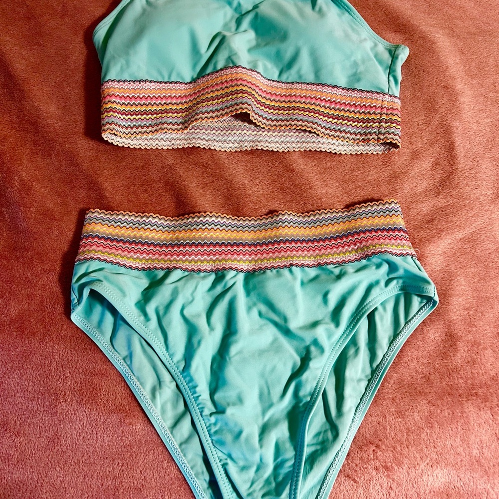 Colorful Striped Bikini Set